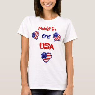 米国製ハートフラグレディーズベビー人形T Tシャツ