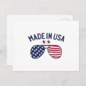 米国製統一された州米国国旗のサングラス ポストカード (正面/裏面)