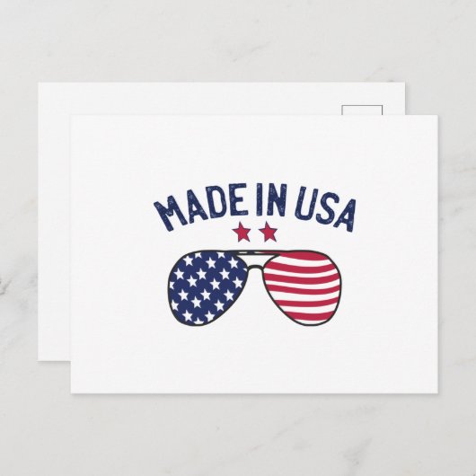 米国製統一された州米国国旗のサングラス ポストカード (正面/裏面)