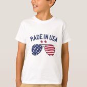 米国製統一された州米国国旗のサングラス Tシャツ (正面)