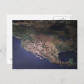 米国西海岸の地図 ポストカード (正面/裏面)