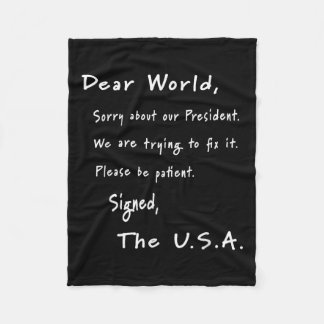 米国親愛のアンチトランプからの世界謝罪レター フリースブランケット