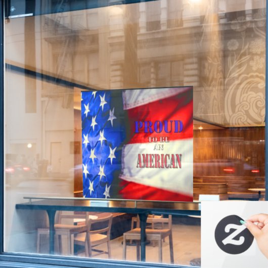 米国誇りを持った人になる ウィンドウサイン (カフェ窓)