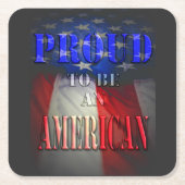 米国誇りを持った人になる スクエアペーパーコースター (正面)