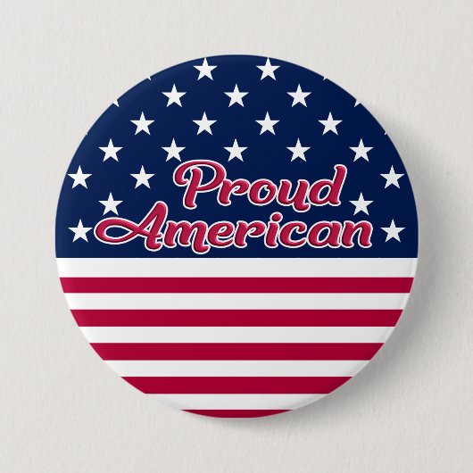 米国誇りを持った国旗の星とストライプ 缶バッジ (正面)