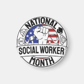 米国誇りを持った意欲を起こ国のソーシャルワーカー月 マグネット (正面)