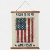 米国誇りを持った旗とな動揺してる 吊り下げ型タペストリー (正面)