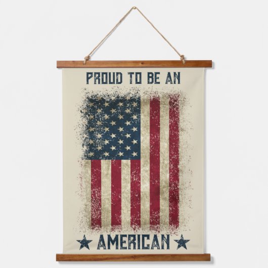 米国誇りを持った旗とな動揺してる 吊り下げ型タペストリー (正面)