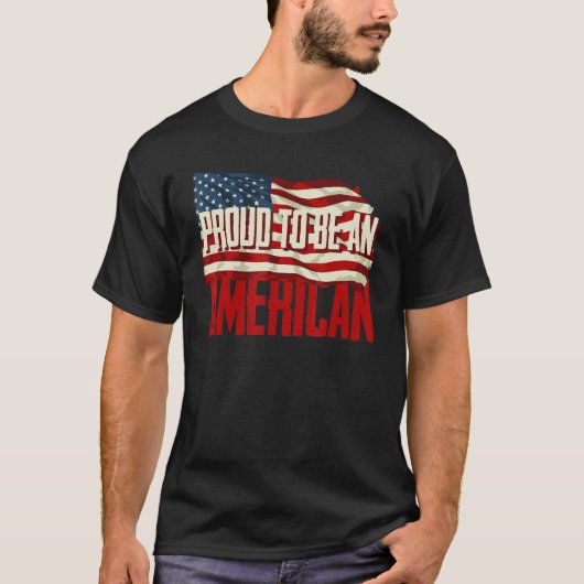 米国誇りを持った旗になる Tシャツ (正面)