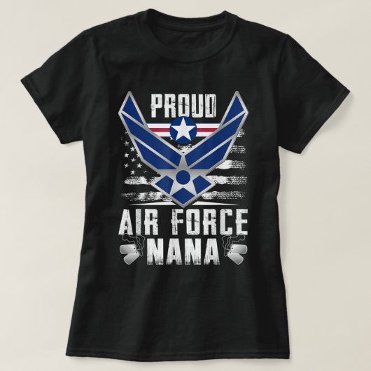 米国誇りを持った空軍ナナ軍隊退役軍人シャツUSA Tシャツ (デザイン正面)