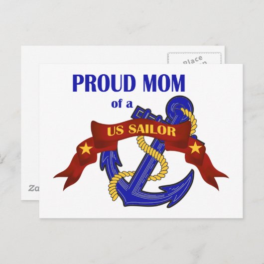 米国誇りを持った船員のお母さん ポストカード (正面/裏面)