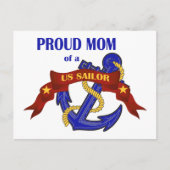 米国誇りを持った船員のお母さん ポストカード (正面)