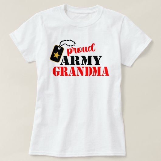 米国誇りを持った陸軍おばあちゃんTシャツ Tシャツ (デザイン正面)