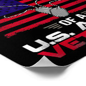 米国誇りを持った陸軍退役軍人米国国旗の退役軍人の妻 ポスター (角)