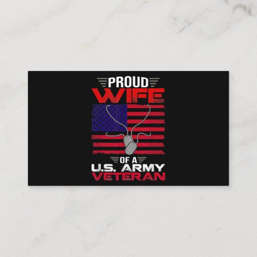 米国誇りを持った陸軍退役軍人米国国旗の退役軍人の妻 名刺 (裏面)