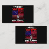 米国誇りを持った陸軍退役軍人米国国旗の退役軍人の妻 名刺 (正面/裏面)