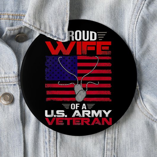 米国誇りを持った陸軍退役軍人米国国旗の退役軍人の妻 缶バッジ (インサイチュ)