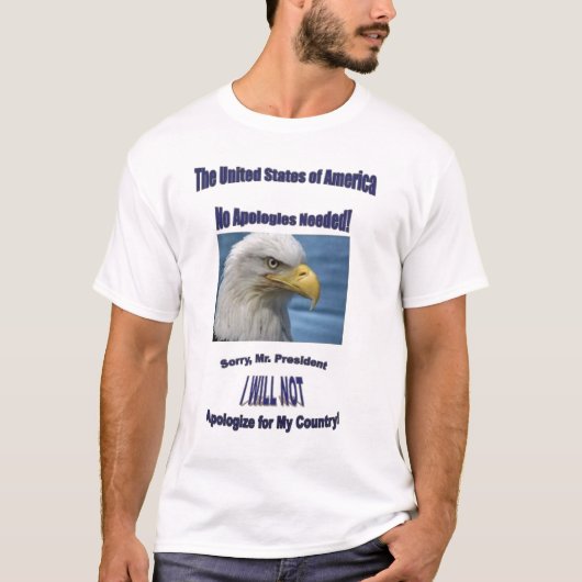 米国謝罪無し Tシャツ (正面)