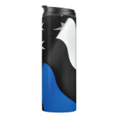 米国警パーソナライズされた務官旗の細い青い線 タンブラー (回転右)