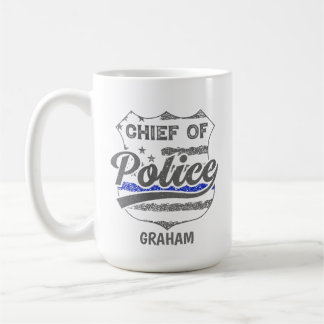 米国警パーソナライズされた察シールド長官 コーヒーマグカップ