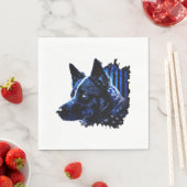 米国警察旗K9ユニット愛国犬愛好家 スタンダードランチョンナプキン (インサイチュ)