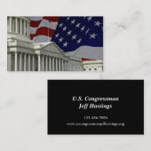 米国議事堂と国旗 名刺 (正面/裏面)
