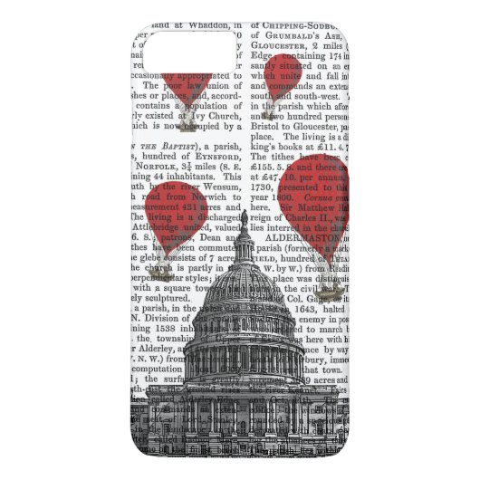 米国議事堂建物と赤い熱気球 Case-Mate iPhoneケース (裏面)