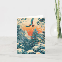 米国議会クリスマスツリーのホリデーカード(レトロ) シーズンカード