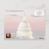 米国議会議事堂の夜景 ポストカード (裏面)
