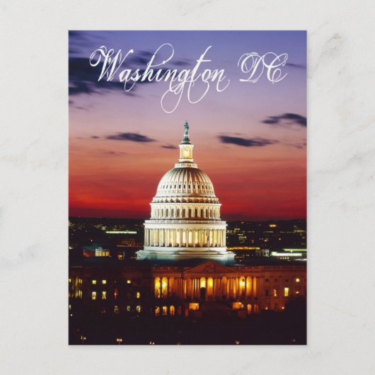 米国議会議事堂の夜景 ポストカード (正面)