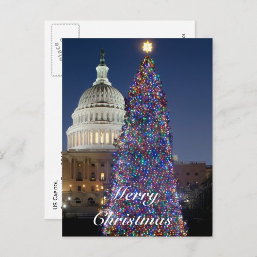 米国議会議事堂クリスマスツリー葉書 シーズンポストカード (正面/裏面)