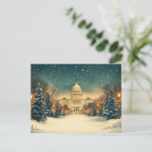 米国議会議事堂ワシントンDCメリークリスマス シーズンポストカード (スタンド正面)