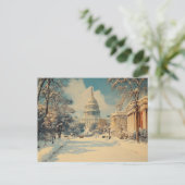 米国議会議事堂ワシントンDCメリークリスマス シーズンポストカード (スタンド正面)