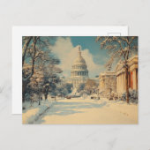 米国議会議事堂ワシントンDCメリークリスマス シーズンポストカード (正面/裏面)