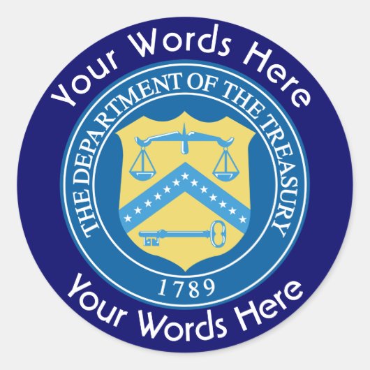 米国財務省ステッカスタムカー ラウンドシール (正面)
