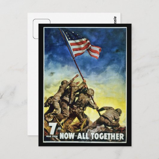 米国買の軍事債が一体となった ポストカード (正面/裏面)