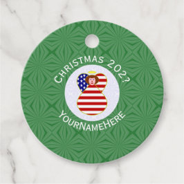 米国赤毛エンジェルクリスマス国旗パーソナライズされた フェイバータグ