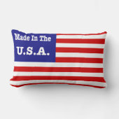 米国赤白と青のアメリカ国旗で作られる ランバークッション (正面)