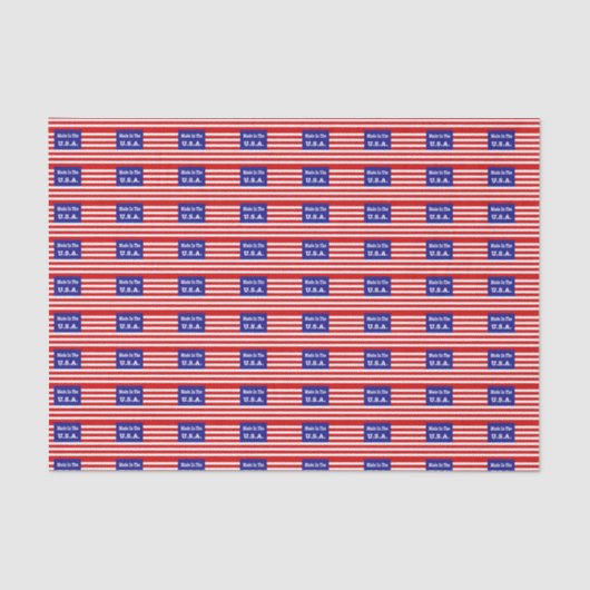 米国赤白と青のアメリカ国旗で作られる 薄葉紙 (正面)