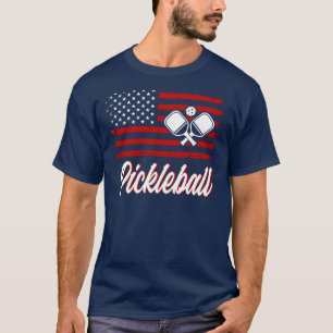 米国赤白旗のピクルボールTシャツ Tシャツ