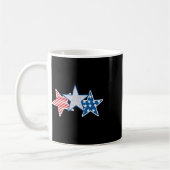 米国赤白青米国国旗U.S.Aスターストリップ コーヒーマグカップ (左)