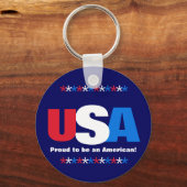 米国赤白青誇りを持ったがアメリカ人 キーホルダー (正面)