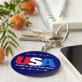 米国赤白青誇りを持ったがアメリカ人 キーホルダー (側面)