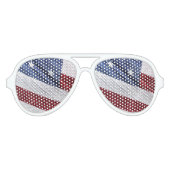 米国赤白・青米国愛国国旗 アビエーターサングラス (正面)