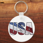 米国赤白・青米国愛国国旗 キーホルダー (正面)