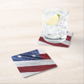 米国赤白・青米国愛国国旗 スクエアペーパーコースター (インサイチュ)