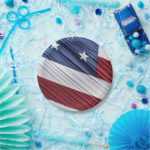 米国赤白・青米国愛国国旗 ペーパープレート (パーティー)