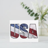 米国赤白・青米国愛国国旗 ポストカード (スタンド正面)