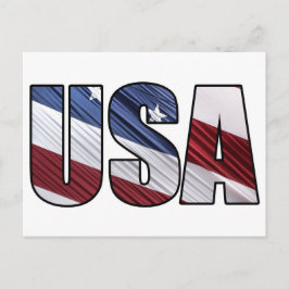 米国赤白・青米国愛国国旗 ポストカード