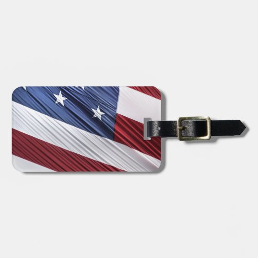 米国赤白・青米国愛国国旗 ラゲッジタグ (正面横)